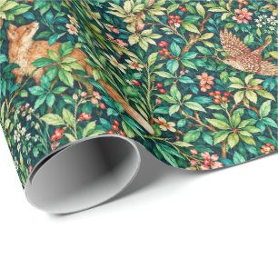William Morris inspirierter Fuchs und Fasan Geschenkpapier