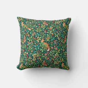 William Morris inspirierter Fuchs und Fasan Kissen