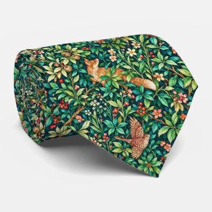 William Morris inspirierter Fuchs und Fasan Krawatte