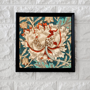 William Morris-inspirierter Geißblatt-Blumenstoff Fotodruck