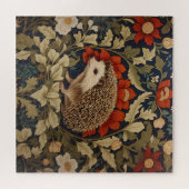 William Morris inspirierter Wald-Igel Puzzle (Horizontal)