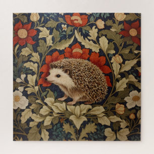 William Morris inspirierter Wald-Igel Puzzle