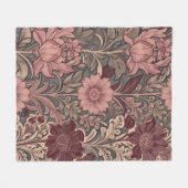 William Morris inspiriertes Blumenmuster Fleecedecke (Vorderseite (Horizontal))