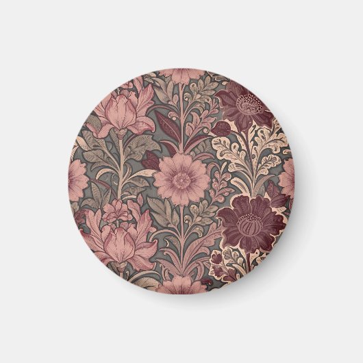 William Morris inspiriertes Blumenmuster Magnet (Vorne)