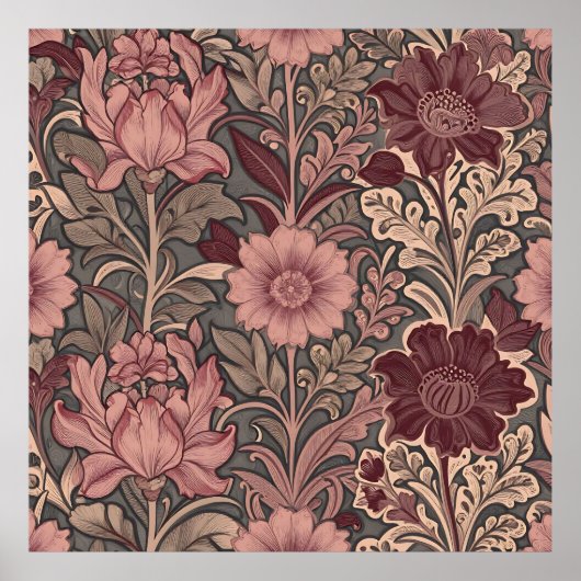 William Morris inspiriertes Blumenmuster Poster (Vorne)