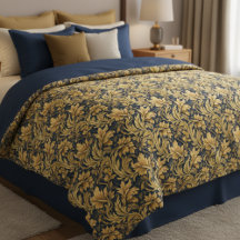 William Morris Inspiriertes Muster Blau und Golden