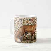 William Morris Inspiriertes Muster Fuchs in Blumen Kaffeetasse (Vorderseite Links)