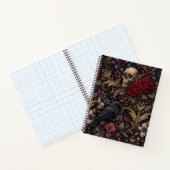 William Morris inspiriertes Muster gotische Schäde Notizblock (Innenseite)