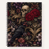 William Morris inspiriertes Muster gotische Schäde Notizblock (Vorderseite)
