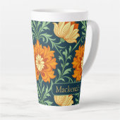 William Morris Inspiriertes Muster Orange Blume Milchtasse (Rechte Ecke)