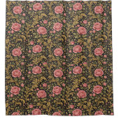 William Morris Inspiriertes Muster Rosa Rose Duschvorhang (Vorderseite)