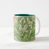 William Morris Iris Blume Foliage Birds Blue Zweifarbige Tasse (VorderseiteRechts)