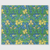 William Morris-Iris, Gelb und Kobalt-Blau Geschenkpapier (Flach)