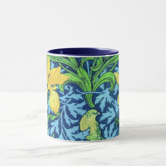 William Morris-Iris, Gelb und Kobalt-Blau Tasse (Zentrum)