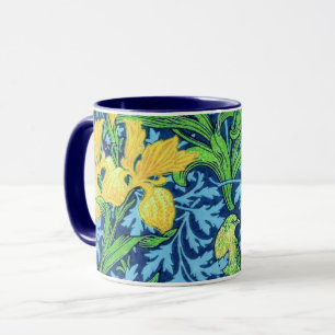 William Morris-Iris, Gelb und Kobalt-Blau Tasse