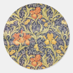 William Morris Iris Runder Aufkleber