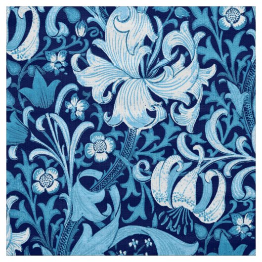 William Morris Iris und Lilie, Indigoblau Stoff (Muster)