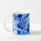 William Morris-Iris und Lilie, Kobalt-Blau Kaffeetasse (Links)