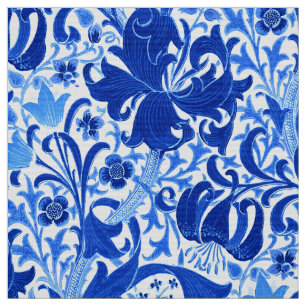 William Morris-Iris und Lilie, Kobalt-Blau Stoff