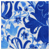 William Morris-Iris und Lilie, Kobalt-Blau Stoff (Nahaufnahme)