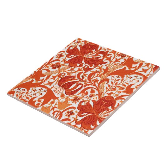 William Morris-Iris und Lilie, Mandarine Fliese (Seite)