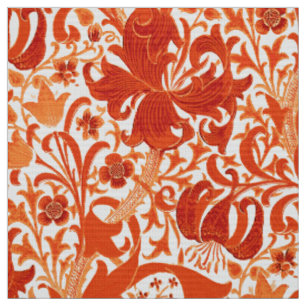 William Morris-Iris und Lilie, Mandarine Stoff