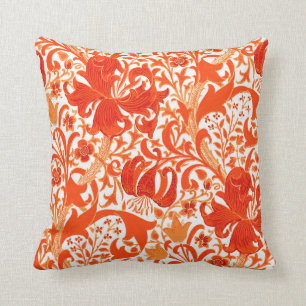 William Morris Iris und Lilie, Mandarinorange Kissen