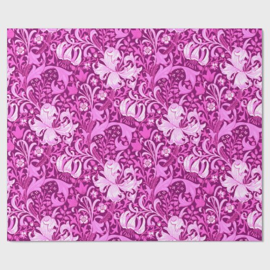 William Morris Iris und Lily, Amethyst Lila Geschenkpapier (Flach)