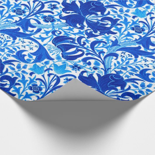 William Morris Iris und Lily, Cobalt Blue Geschenkpapier (Ecke)