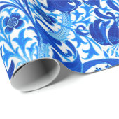 William Morris Iris und Lily, Cobalt Blue Geschenkpapier (Rolleneckpunkt)
