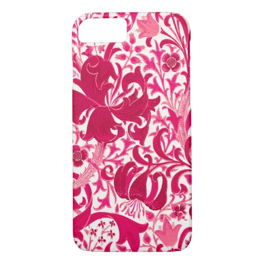 William Morris Iris und Lily, Fuchsia Pink Case-Mate iPhone Hülle (Rückseite)
