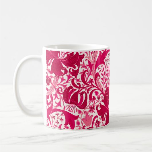 William Morris Iris und Lily, Fuchsia Pink Kaffeetasse (Links)