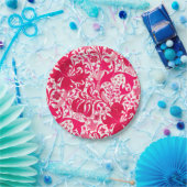 William Morris Iris und Lily, Fuchsia Pink Pappteller (Party)