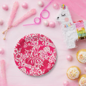 William Morris Iris und Lily, Fuchsia Pink Pappteller (Party)