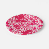 William Morris Iris und Lily, Fuchsia Pink Pappteller (Schrägansicht)