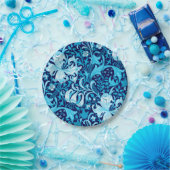 William Morris Iris und Lily, Indigo Blue Pappteller (Party)