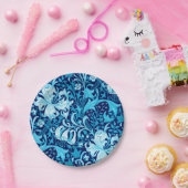 William Morris Iris und Lily, Indigo Blue Pappteller (Party)