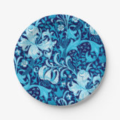 William Morris Iris und Lily, Indigo Blue Pappteller (Vorderseite)