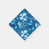 William Morris Iris und Lily, Indigo Blue Serviette (Ecke)