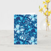 William Morris Iris und Lily, Indigo Blue & White Karte (Gelbe Blume)