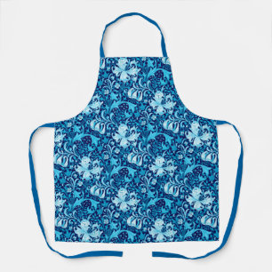 William Morris Iris und Lily, Indigo Blue & White Schürze