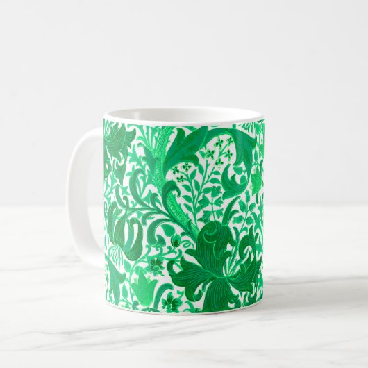 William Morris Iris und Lily, Jade Green Kaffeetasse (Vorderseite Links)