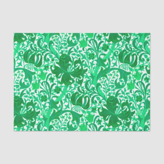 William Morris Iris und Lily, Jade Green Seidenpapier (Vorderseite)