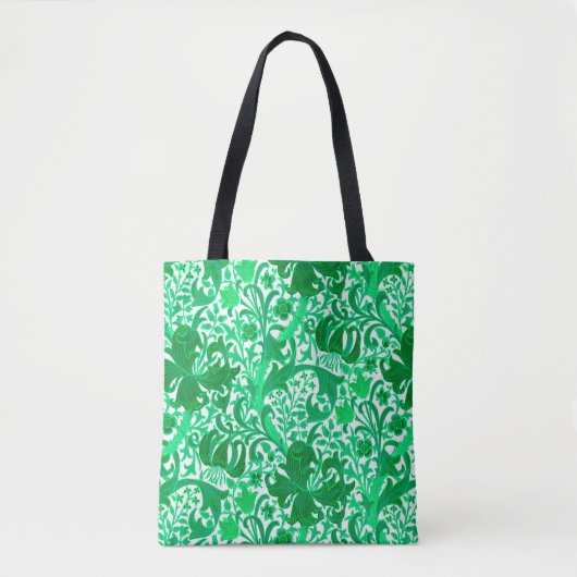 William Morris Iris und Lily, Jade Green Tasche (Vorderseite)
