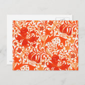 William Morris Iris und Lily, Mandarin Orange Postkarte (Vorne/Hinten)