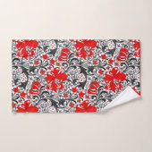 William Morris Iris und Lily, Schwarz, Weiß und Ro Badhandtuch Set (Handtuch)