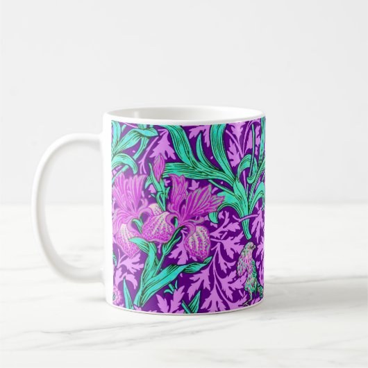 William Morris Irises, Amethyst Lila Kaffeetasse (Links)