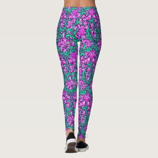 William Morris Irises, Amethyst Lila Leggings (Rückseite)