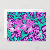 William Morris Irises, Amethyst Lila Postkarte (Vorne/Hinten)