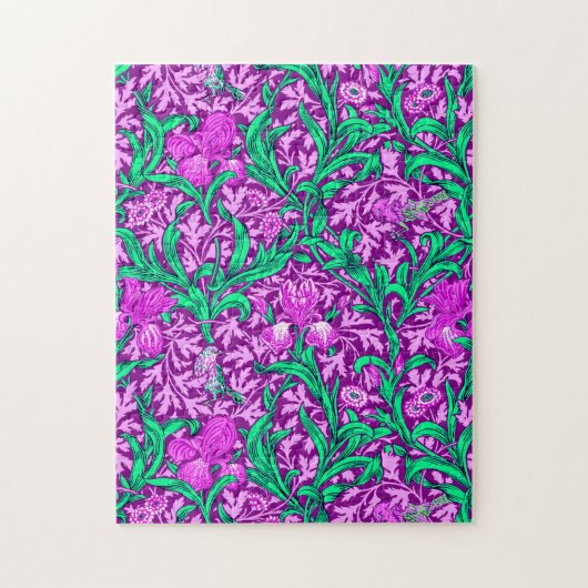 William Morris Irises, Amethyst Lila Puzzle (Vertikal)